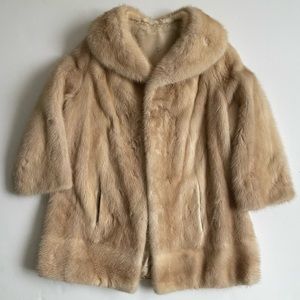 Vintage Mink A Line Fur Coat 1950s